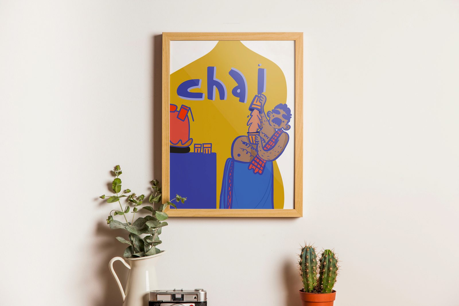 Chai — Oji Kadai art print framed on a wall